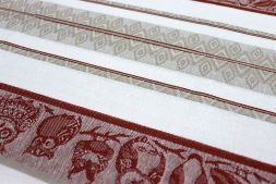 Ткань лен жаккард 50 см арт. 1275-5 (красный)